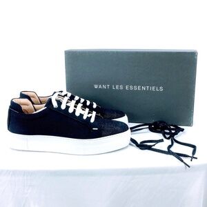 WANT Les Essentiels Womens Sneaker Blue Platform Lalibela Denim Casual Sz 8